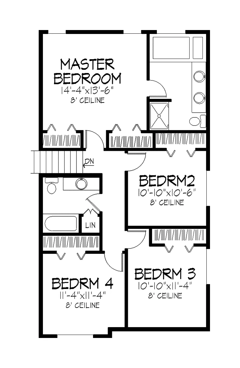 Tudor House Plan Second Floor - Basildon Tudor Style Home 091D-0195 - Search House Plans and More