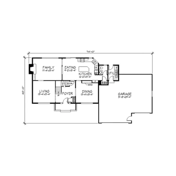 Colonial House Plan First Floor - Florenica Traditional Home 091D-0196 - Search House Plans and More