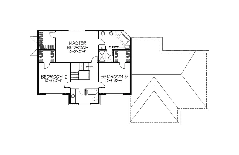 Colonial House Plan Second Floor - Florenica Traditional Home 091D-0196 - Search House Plans and More