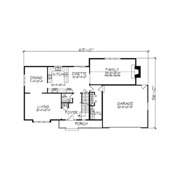 Farmhouse Plan First Floor - Elise Traditional Country Home 091D-0199 - Search House Plans and More