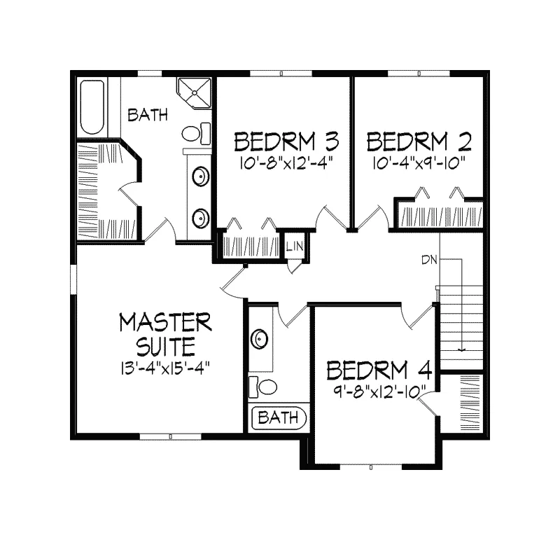 Farmhouse Plan Second Floor - Elise Traditional Country Home 091D-0199 - Search House Plans and More