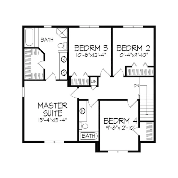 Farmhouse Plan Second Floor - Elise Traditional Country Home 091D-0199 - Search House Plans and More