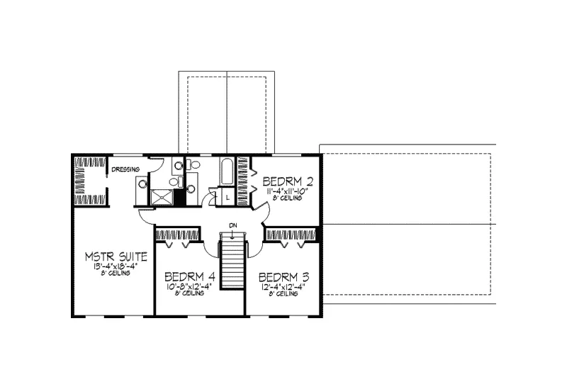 Colonial House Plan Second Floor - Blaine Hollow Colonial Home 091D-0202 - Search House Plans and More