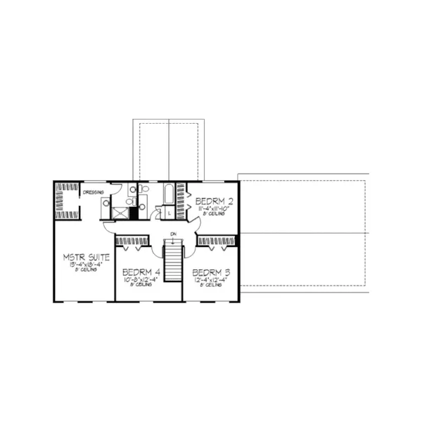 Georgian House Plan Second Floor - Blaine Hollow Colonial Home 091D-0202 - Search House Plans and More