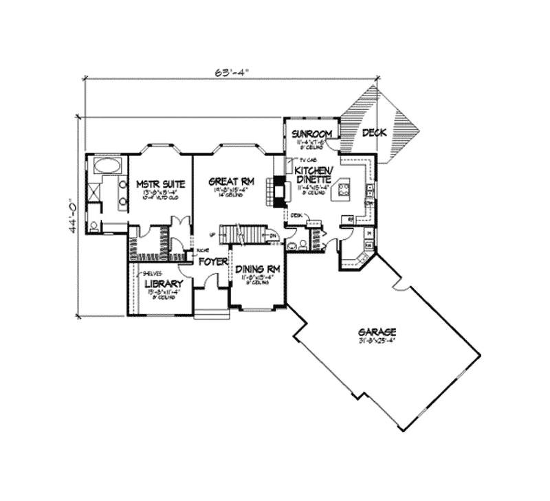 Traditional House Plan First Floor - Raphael Two-Story Home 091D-0203 - Shop House Plans and More
