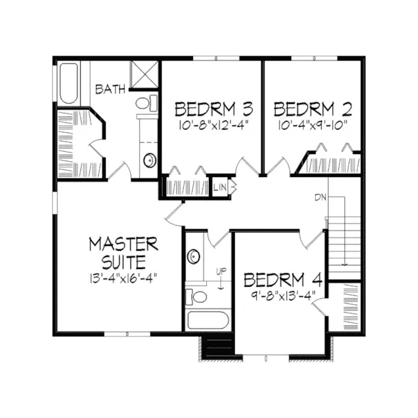 Southern House Plan Second Floor - Ansbach Creek Traditional Home 091D-0204 - Search House Plans and More