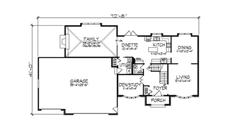 Colonial House Plan First Floor - Bensheim Tudor Style Home 091D-0205 - Search House Plans and More