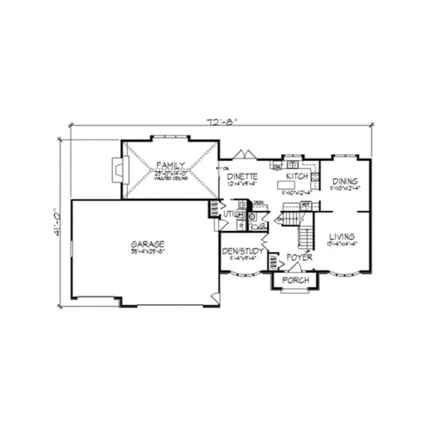 Tudor House Plan First Floor - Bensheim Tudor Style Home 091D-0205 - Search House Plans and More