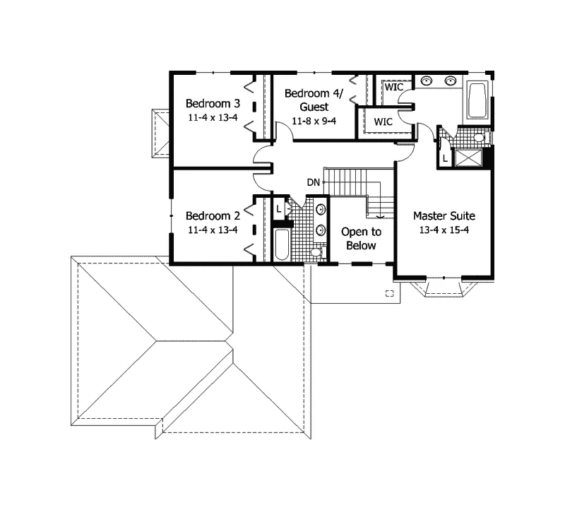 Traditional House Plan Second Floor - Reichenhall Traditional Home 091D-0206 - Shop House Plans and More