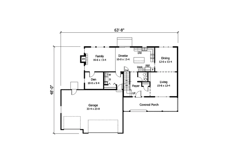 Farmhouse Plan First Floor - Hatfield Traditional Home 091D-0207 - Search House Plans and More