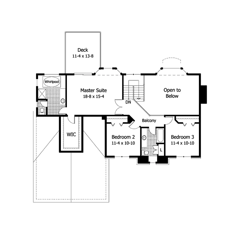 Georgian House Plan Second Floor - Waterleigh Georgian Home 091D-0208 - Shop House Plans and More
