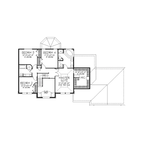 Traditional House Plan Second Floor - Ethelbert Georgian Home 091D-0210 - Search House Plans and More