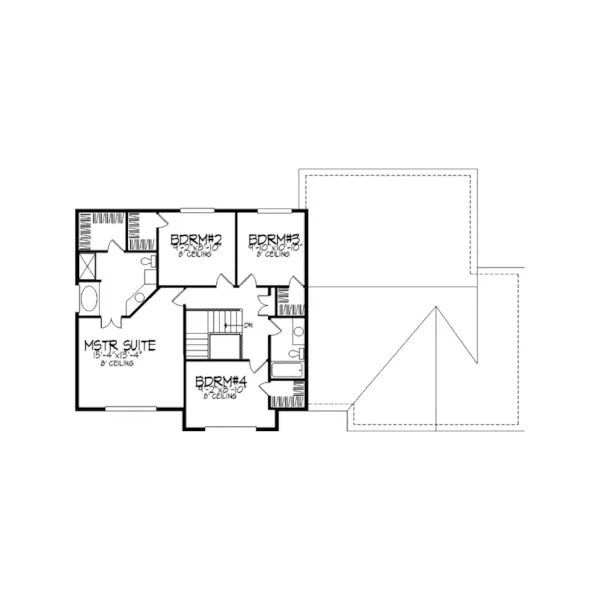 Traditional House Plan Second Floor - Durango Traditional Home 091D-0211 - Search House Plans and More