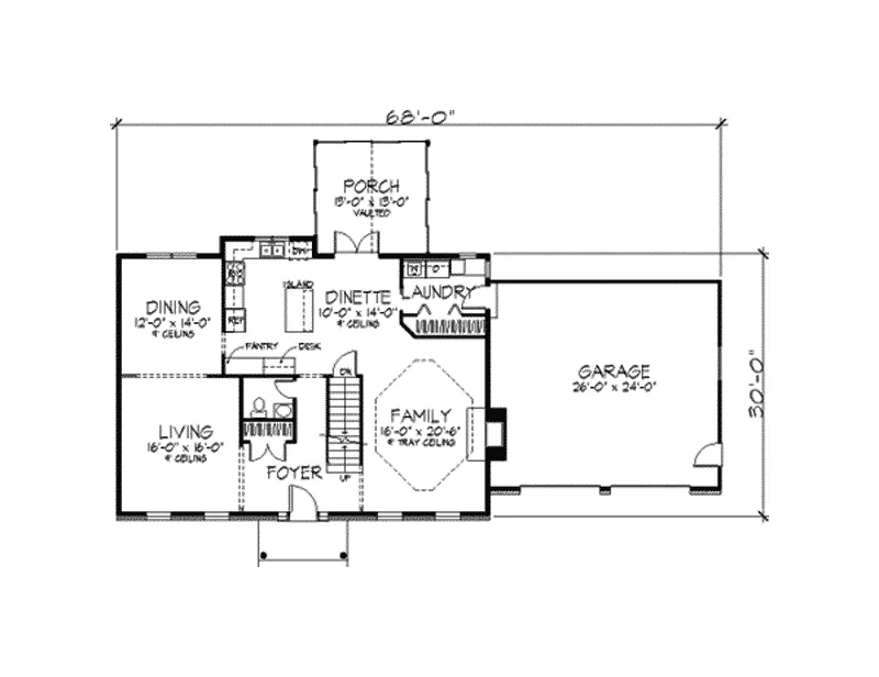 Colonial House Plan First Floor - Kanefield Colonial Home 091D-0212 - Search House Plans and More