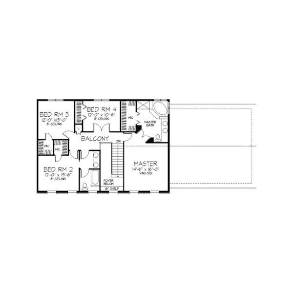 Colonial House Plan Second Floor - Kanefield Colonial Home 091D-0212 - Search House Plans and More