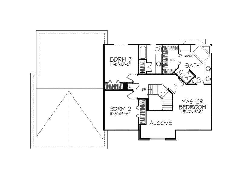 Colonial House Plan Second Floor - Waterburn Georgian Home 091D-0213 - Shop House Plans and More