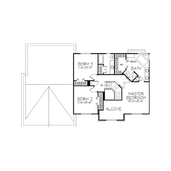 Traditional House Plan Second Floor - Waterburn Georgian Home 091D-0213 - Shop House Plans and More