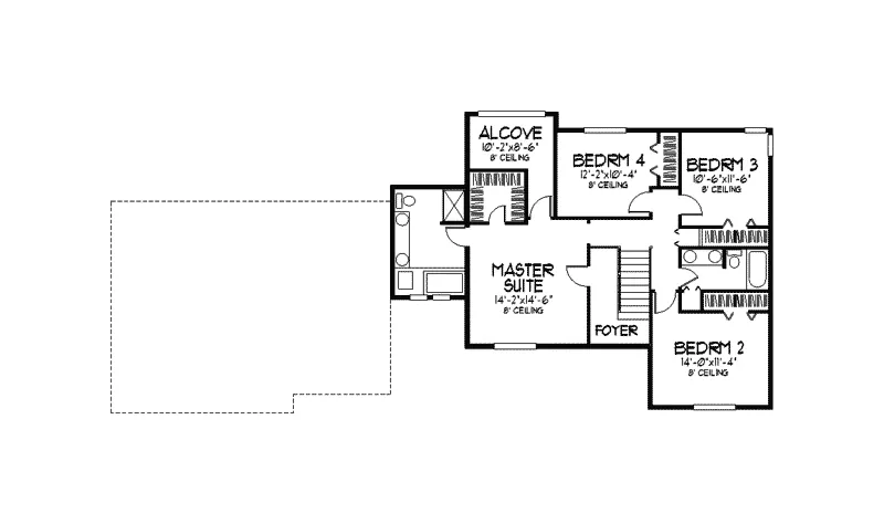 Colonial House Plan Second Floor - Peaceful Haven Colonial Home 091D-0216 - Shop House Plans and More
