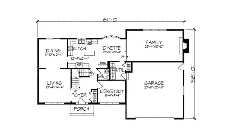 Traditional House Plan First Floor - Jeffrey Ridge Tudor Home 091D-0217 - Search House Plans and More