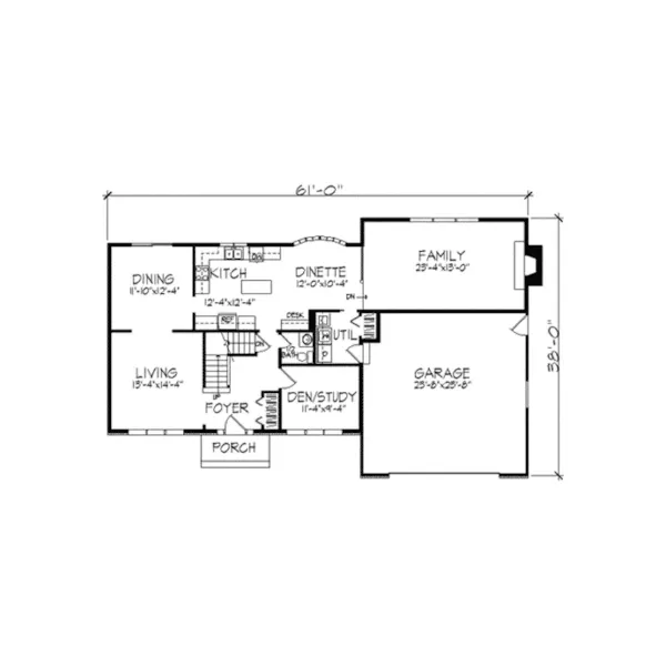 Traditional House Plan First Floor - Jeffrey Ridge Tudor Home 091D-0217 - Search House Plans and More