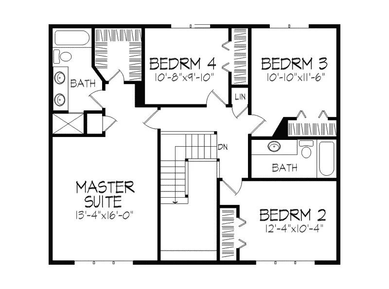 Tudor House Plan Second Floor - Jeffrey Ridge Tudor Home 091D-0217 - Search House Plans and More