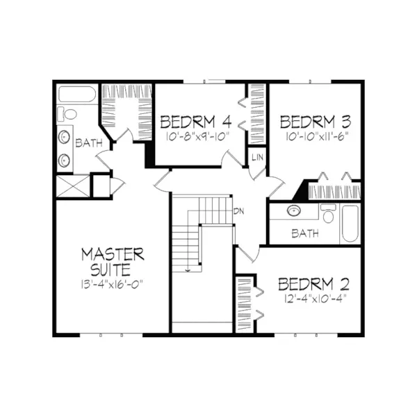 Traditional House Plan Second Floor - Jeffrey Ridge Tudor Home 091D-0217 - Search House Plans and More