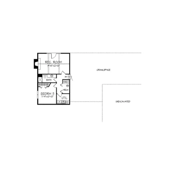 Ranch House Plan First Floor - Fetrow Tudor Home 091D-0221 - Shop House Plans and More