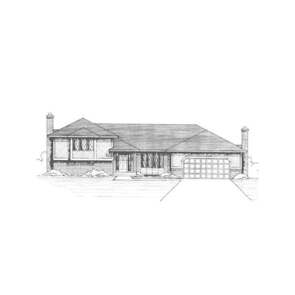 Ranch House Plan Front of Home - Fetrow Tudor Home 091D-0221 - Shop House Plans and More