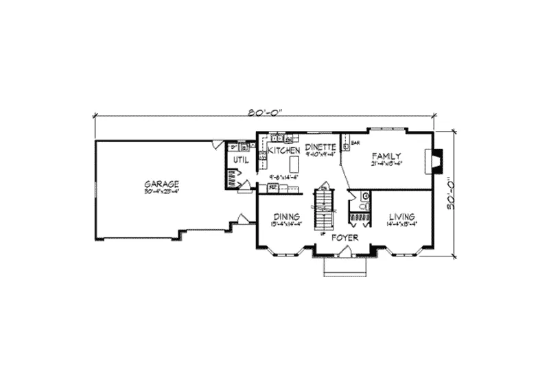 Traditional House Plan First Floor - Jennifer Glen Tudor Home 091D-0222 - Search House Plans and More