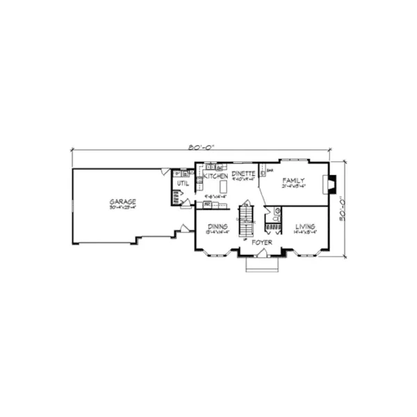 Tudor House Plan First Floor - Jennifer Glen Tudor Home 091D-0222 - Search House Plans and More