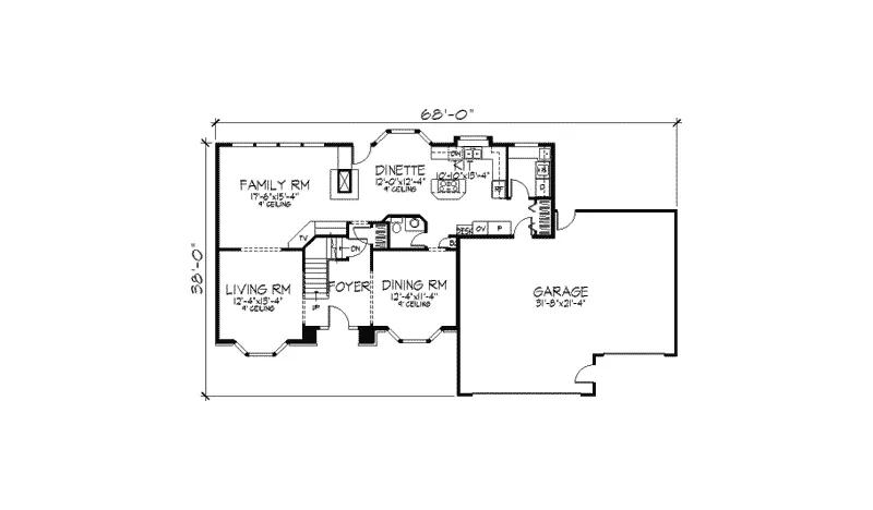 Traditional House Plan First Floor - Cookstone Traditional Home 091D-0225 - Search House Plans and More