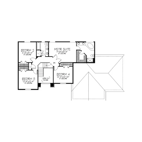 Traditional House Plan Second Floor - Cookstone Traditional Home 091D-0225 - Search House Plans and More