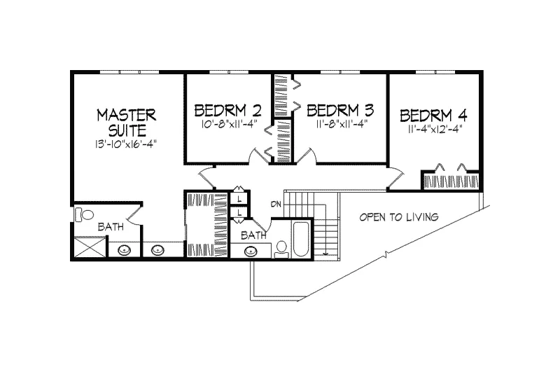 Contemporary House Plan Second Floor - Manchester Park Modern Home 091D-0226 - Shop House Plans and More