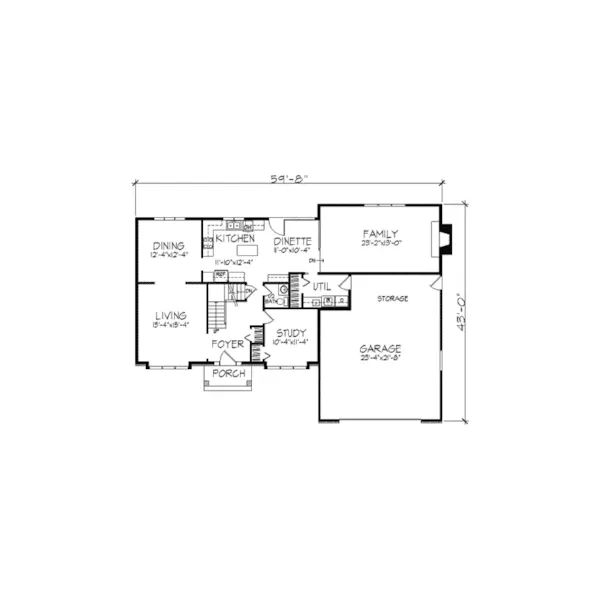 Tudor House Plan First Floor - Pompton Lake English Tudor Home 091D-0227 - Shop House Plans and More