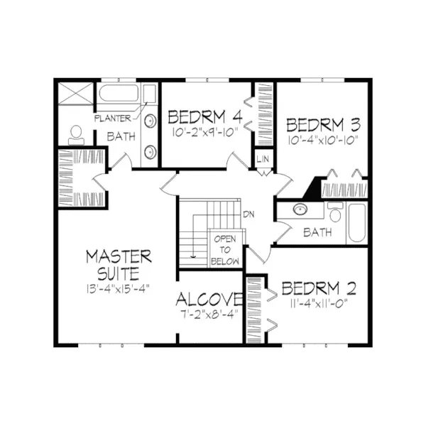 Tudor House Plan Second Floor - Pompton Lake English Tudor Home 091D-0227 - Shop House Plans and More