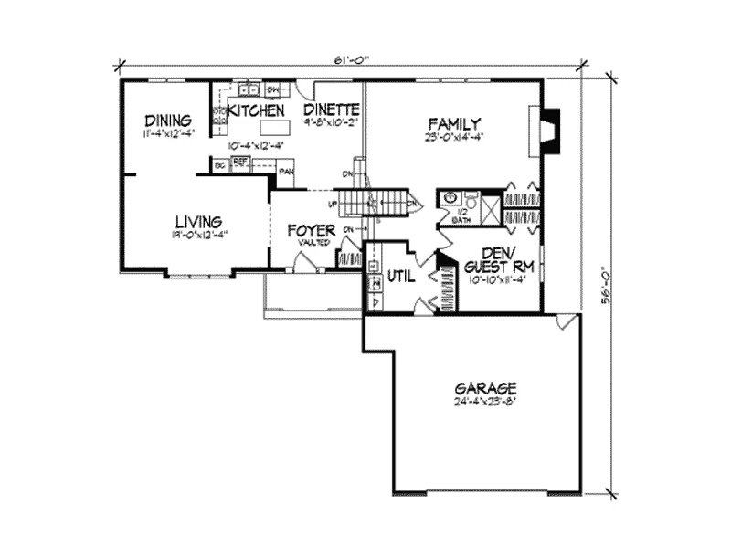 Traditional House Plan First Floor - Beatty Country Home 091D-0229 - Search House Plans and More