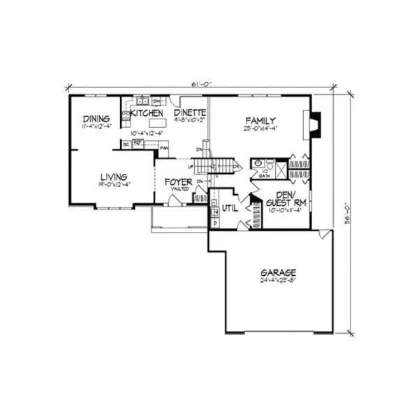 Country House Plan First Floor - Beatty Country Home 091D-0229 - Search House Plans and More