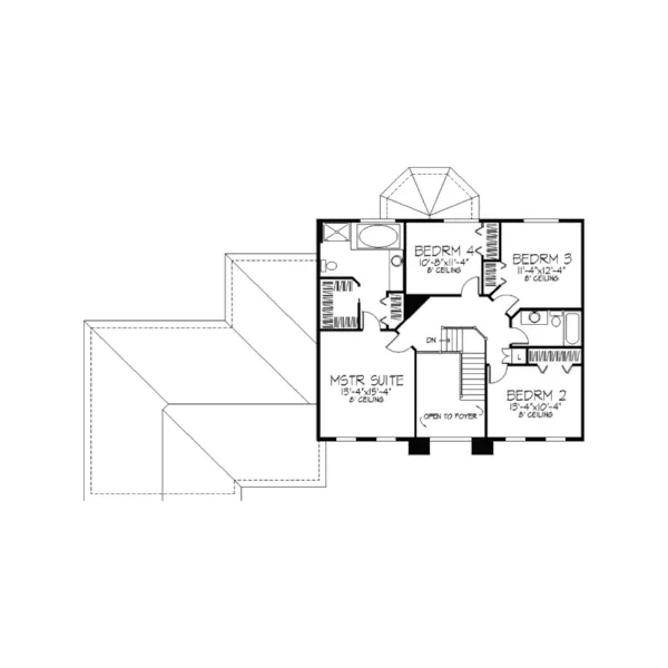 Traditional House Plan Second Floor - Sheldon Pass Traditional Home 091D-0230 - Shop House Plans and More