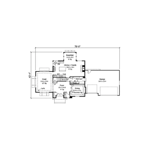 European House Plan First Floor - Rosebay Traditional Home 091D-0231 - Shop House Plans and More