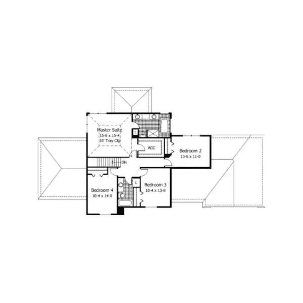 European House Plan Second Floor - Rosebay Traditional Home 091D-0231 - Shop House Plans and More