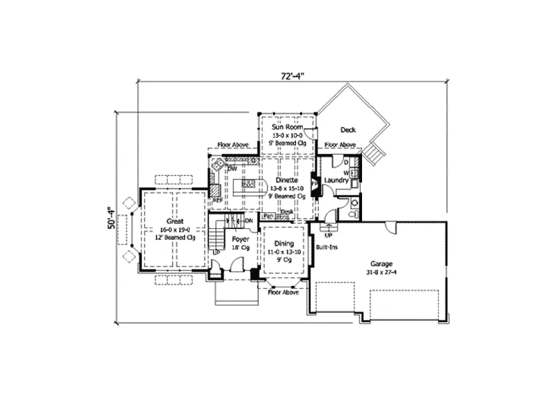 Tudor House Plan First Floor - Bolzano Traditional Home 091D-0232 - Search House Plans and More