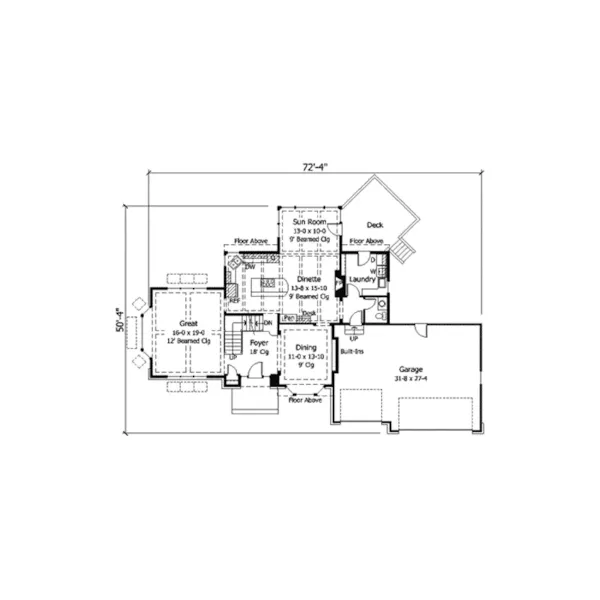 European House Plan First Floor - Bolzano Traditional Home 091D-0232 - Search House Plans and More