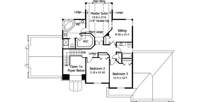 Tudor House Plan Second Floor - Bolzano Traditional Home 091D-0232 - Search House Plans and More