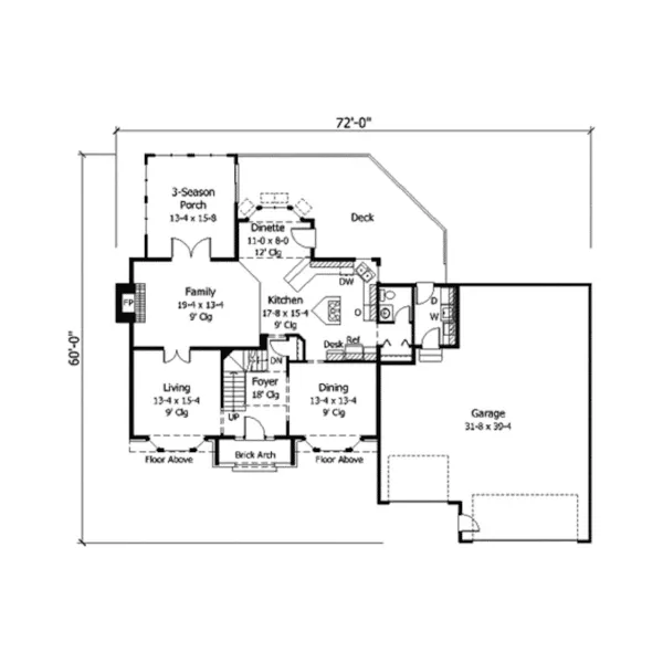 Traditional House Plan First Floor - Valcourt Colonial Home 091D-0237 - Shop House Plans and More