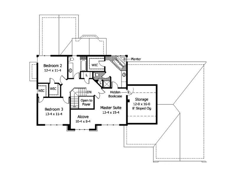 Colonial House Plan Second Floor - Valcourt Colonial Home 091D-0237 - Shop House Plans and More