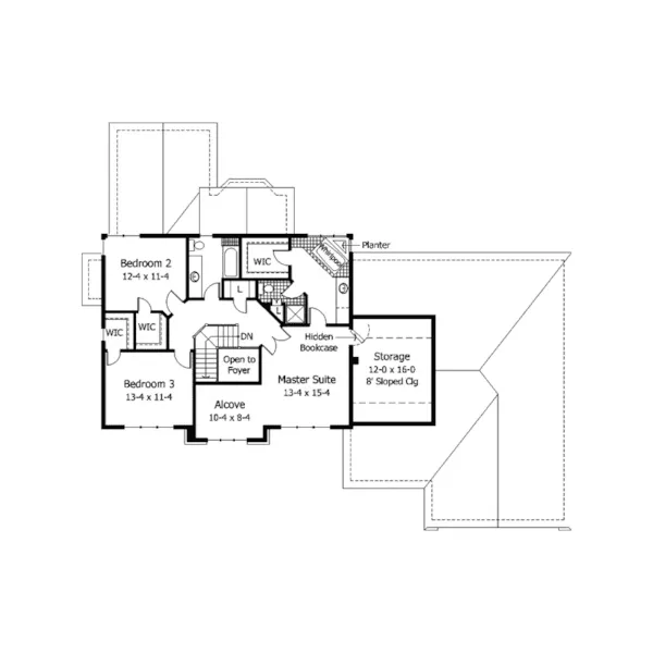 Traditional House Plan Second Floor - Valcourt Colonial Home 091D-0237 - Shop House Plans and More