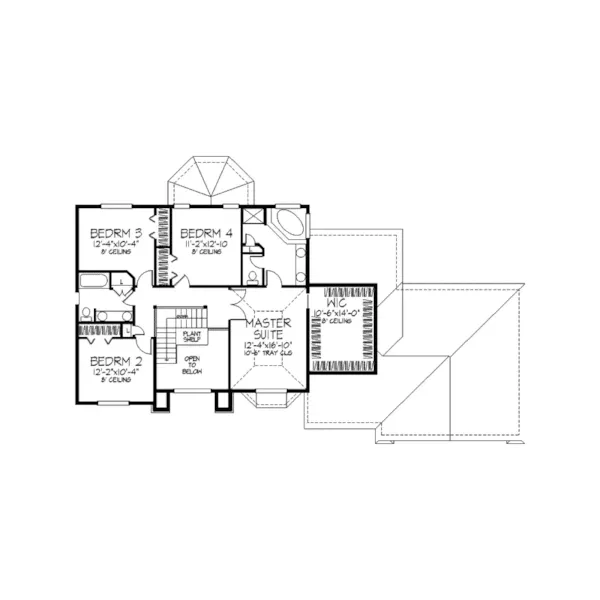 European House Plan Second Floor - Julia Grove Traditional Home 091D-0240 - Search House Plans and More