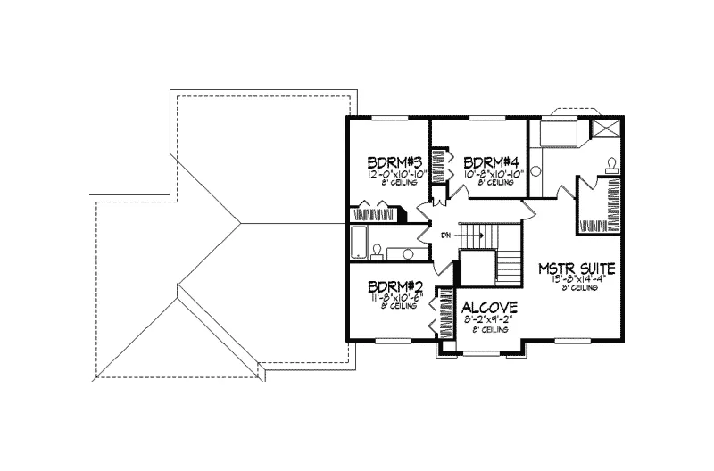 Colonial House Plan Second Floor - Nordic European Ranch Home 091D-0242 - Shop House Plans and More