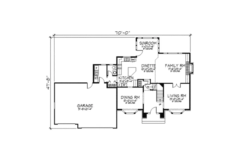 Sunbelt House Plan First Floor - Arundale Georgian Colonial Home 091D-0245 - Search House Plans and More