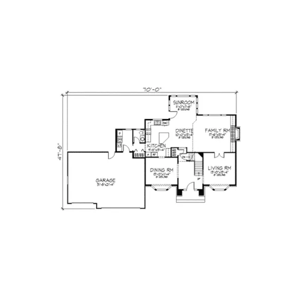 Colonial House Plan First Floor - Arundale Georgian Colonial Home 091D-0245 - Search House Plans and More